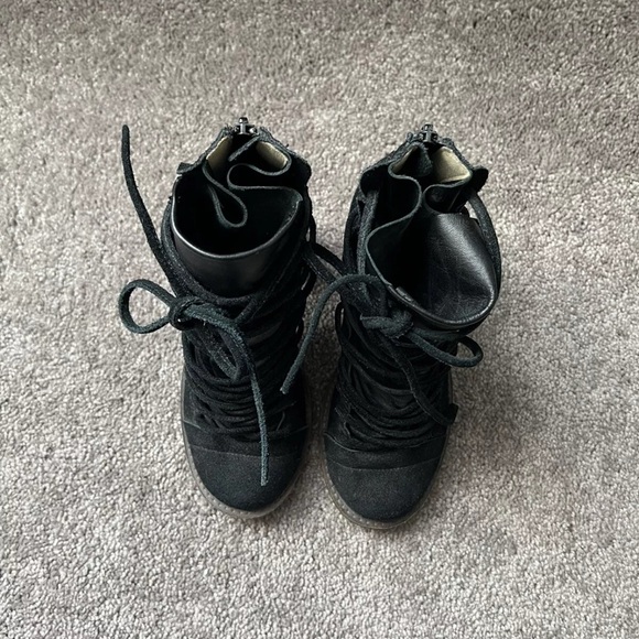 Farylrobin x Free People Lucas Bootie Shoe Womens Size 7 Black Suede Lace Up GUC - Picture 3 of 9
